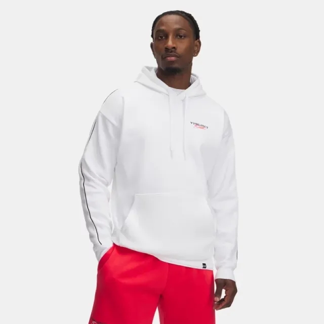 Under Armour Men's Project Rock Icon Fleece Hoodie White / Black / White XXL