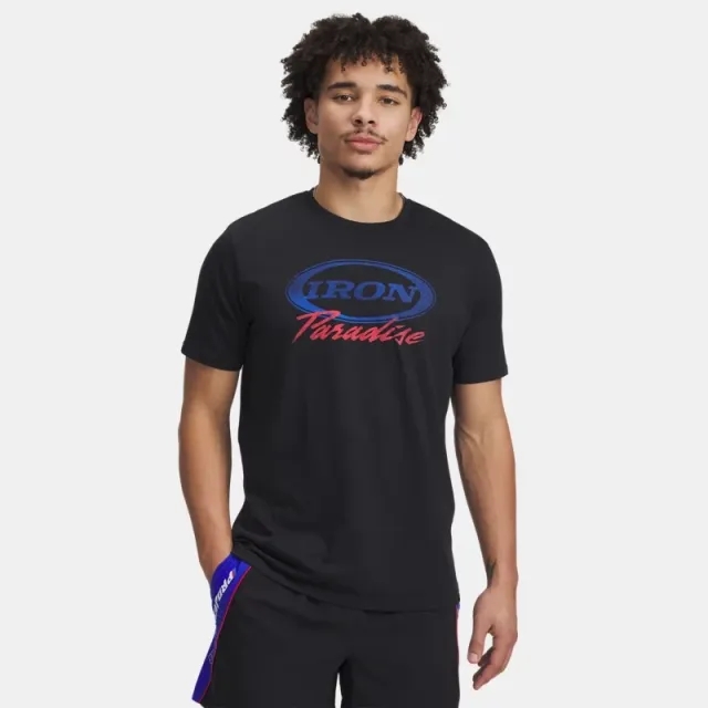 Under Armour Men's Project Rock Iron Short Sleeve Black / Team Royal XXL