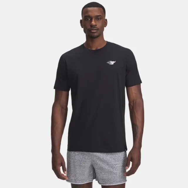 Under Armour Men's Project Rock Truck Short Sleeve Black / White XXL