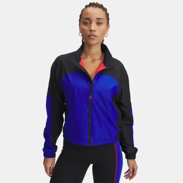 Under Armour Women's Project Rock Woven Full-Zip Black / Royal XXL