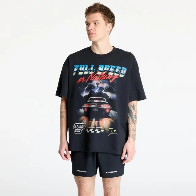 Under Armour Men's Project Rock Heavyweight Short Sleeve Black / Castlerock XXL