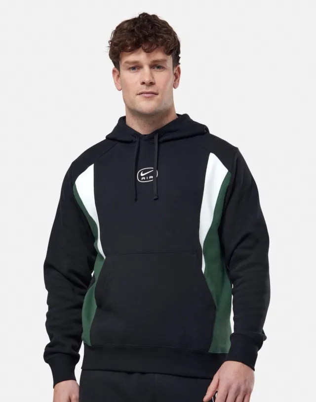 Men's Nike Swoosh Air Fleece Hoodie in Black/White