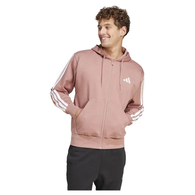 Adidas Essentials 3 Stripes Fleece Full Zip Sweatshirt