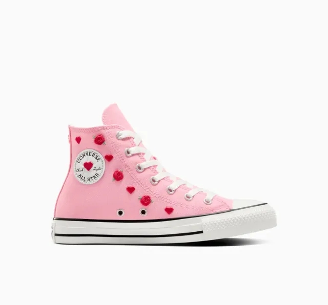 Converse pink all star hi valentines Girls Youth trainers