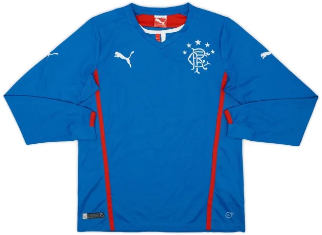 Puma 2013-14 Rangers Home L/S Shirt - 9/10 - (XL.Boys)