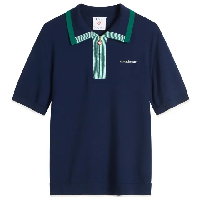 Casablanca Men's Tennis Polo Shirt Navy