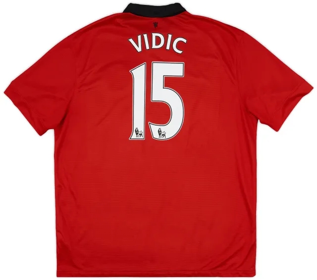 Nike 2013-14 Manchester United Home Shirt Vidic #15 - 6/10 - (XXL)