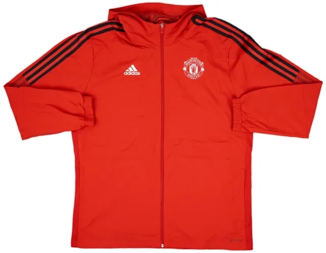 2021-22 Manchester United adidas Hooded Track Jacket - 8/10 - (XL)