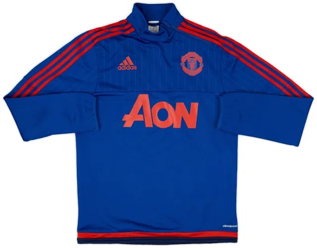 2015-16 Manchester United adidas 1/4 Zip Training Top - 9/10 - (S)