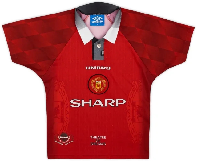 Umbro 1996-98 Manchester United Home Shirt - 8/10 - (S.Boys)