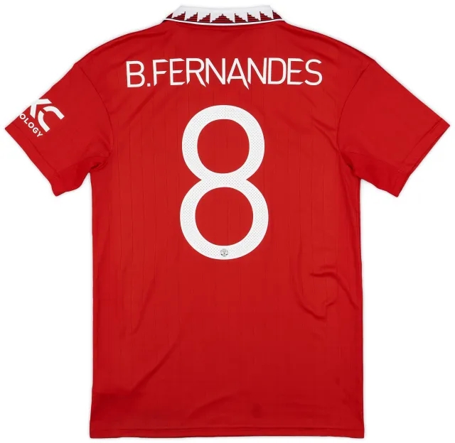 adidas 2022-23 Manchester United Home Shirt B.Fernandes #8 - 7/10 - (S)