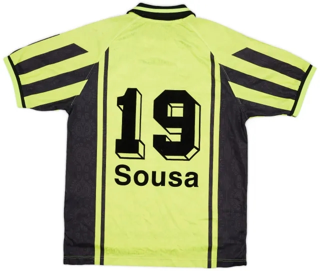 Nike 1996-97 Borussia Dortmund Home Shirt Sousa #19 - 7/10 - (XL.Boys)