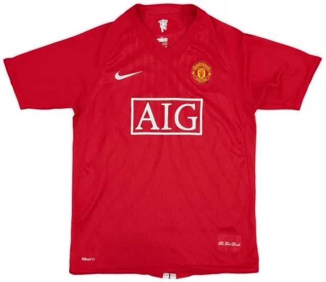 Nike 2007-09 Manchester United Home Shirt - 8/10 - (XL.Boys)