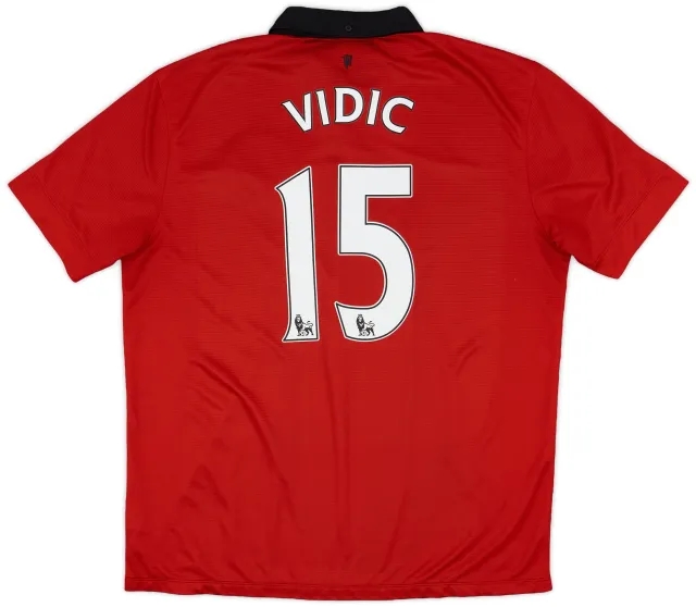 Nike 2013-14 Manchester United Home Shirt Vidic #15 - 7/10 - (XL)