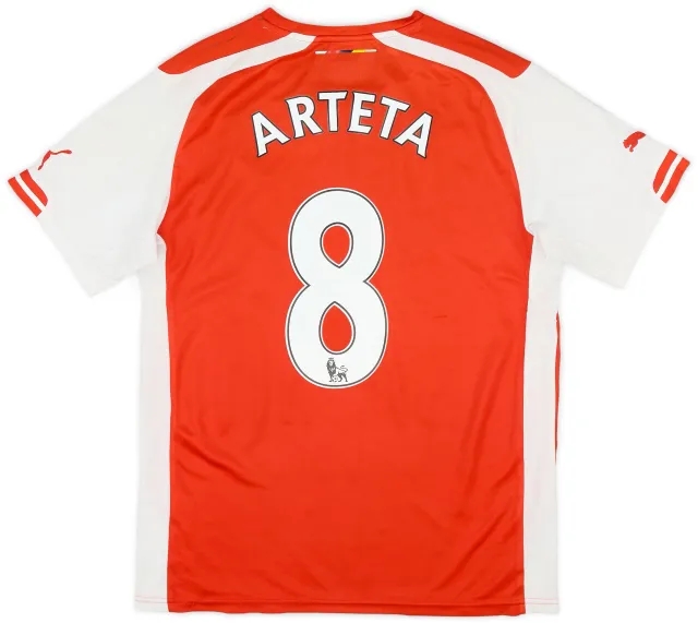 Puma 2014-15 Arsenal Home Shirt Arteta #8 - 5/10 - (S)