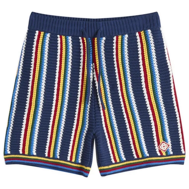 Casablanca Men's Crochet Shorts Navy