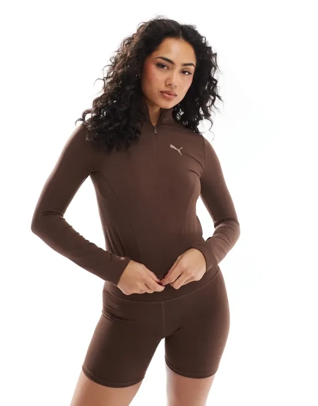 PUMA Train Regular Length Half-Zip Women, Espresso Brown