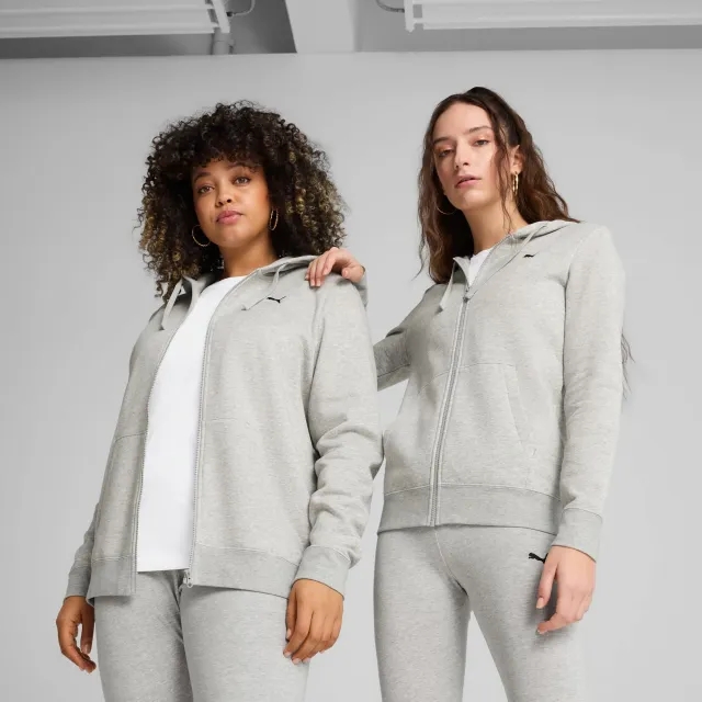 PUMA Essentials Full-Zip Hoodie Women, Light Grey Heather