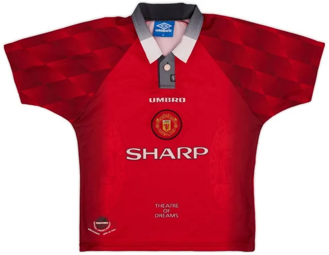 Umbro 1996-98 Manchester United Home Shirt - 8/10 - (L.Boys)