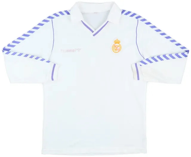Hummel 1986-88 Real Madrid Home L/S Shirt - 7/10 - (XL)