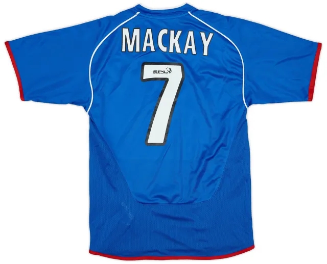 Umbro 2005-06 Rangers Home Shirt Mackay #7 - 9/10 - (M.Boys)