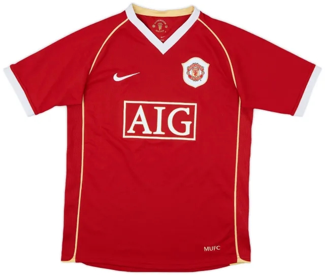 Nike 2006-07 Manchester United Home Shirt - 9/10 - (L.Boys)