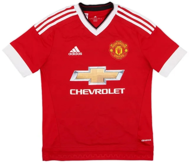 adidas 2015-16 Manchester United Home Shirt - 6/10 - (L.Boys)
