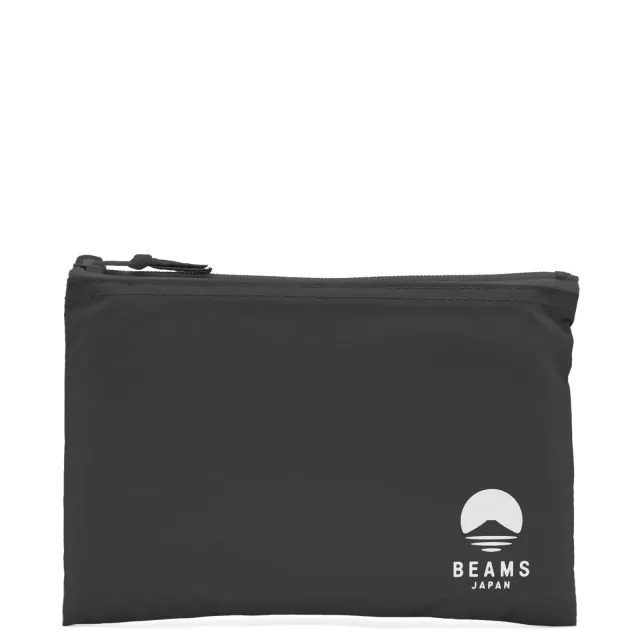 BEAMS JAPAN Logo A5 Flat Pouch Black