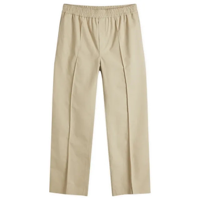 A.P.C. Men's Pieter Textured Cotton Pin Tuck Pleat Trousers Beige