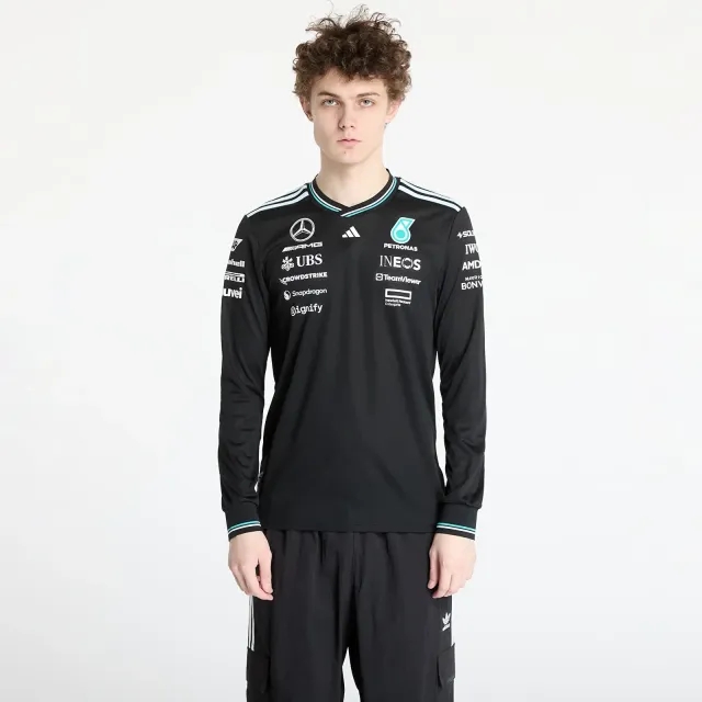 adidas Originals Jersey Adidas X Mercedes Amg Petronas Formula One Team Driver Authentic Long Sleeve Jersey Black/ Black/ White Xxl