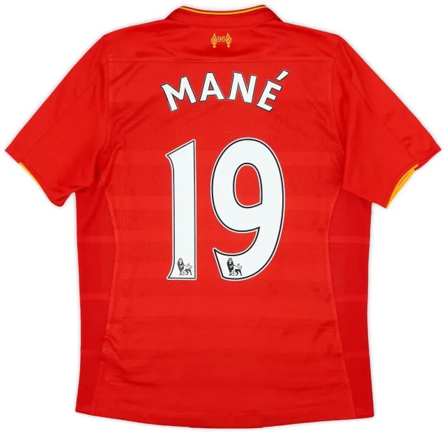NewBalance 2016-17 Liverpool Home Shirt Mane #19 - 7/10 - (XL.Boys)