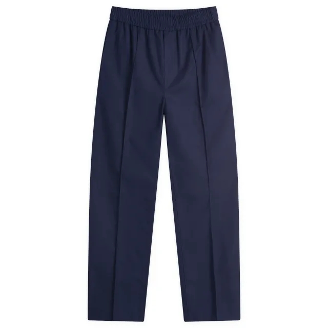 A.P.C. Men's Pieter Textured Cotton Pin Tuck Pleat Trousers Dark Navy