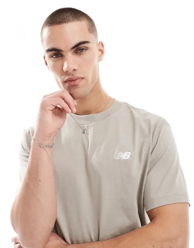 New Balance Sport Essentials Cotton T-Shirt In Arid Stone-Neutral