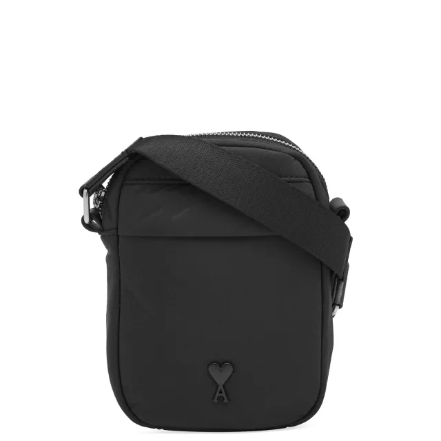 AMI Paris Men's Nylon ADC Small Crossbody Bag Black