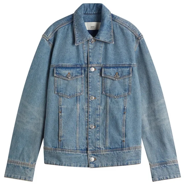AMI Paris Men's AMI Paris Men's Trucker Jacket Blue