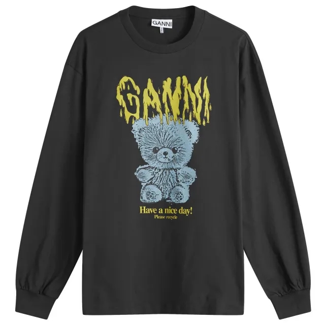 GANNI Women's Teddy Long Sleeve T-Shirt Phantom