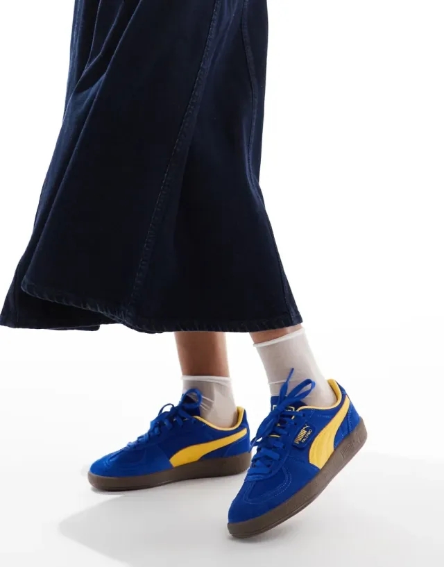 PUMA Palermo Vintage Update Sneakers Unisex, Vivid Blue/Sunny Yellow