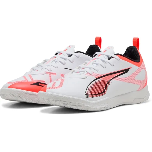 PUMA Ultra 5 Play IT Futsal Boots Youth, White/Black/Glowing Red
