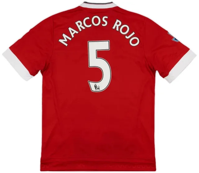 adidas 2015-16 Manchester United Home Shirt Marcos Rojo #5 - 6/10 - (M)