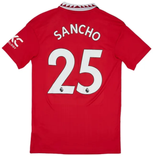 adidas 2022-23 Manchester United Home Shirt Sancho #25 - 9/10 - (S)