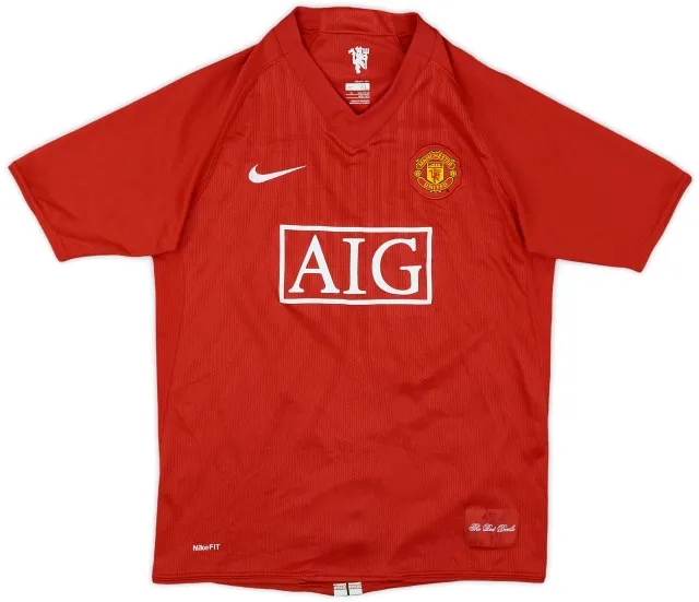 Nike 2007-09 Manchester United Home Shirt - 8/10 - (XL.Boys)