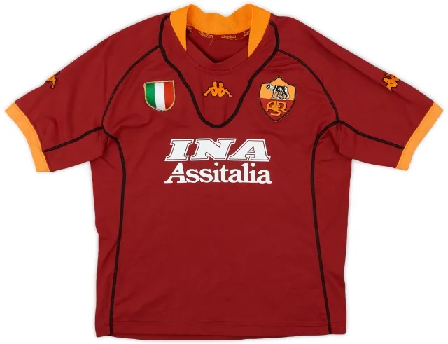 Kappa 2001-02 Roma Home Shirt - 9/10 - (XL.Boys)