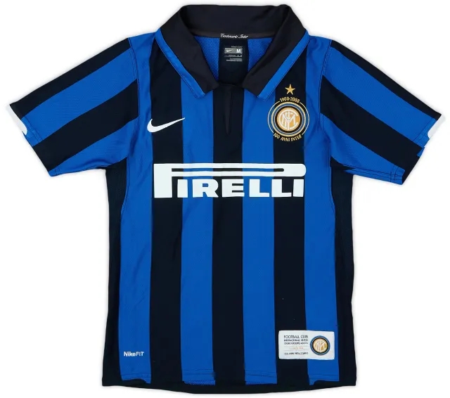 Nike 2007-08 Inter Milan Centenary Home Shirt - 9/10 - (M.Boys)