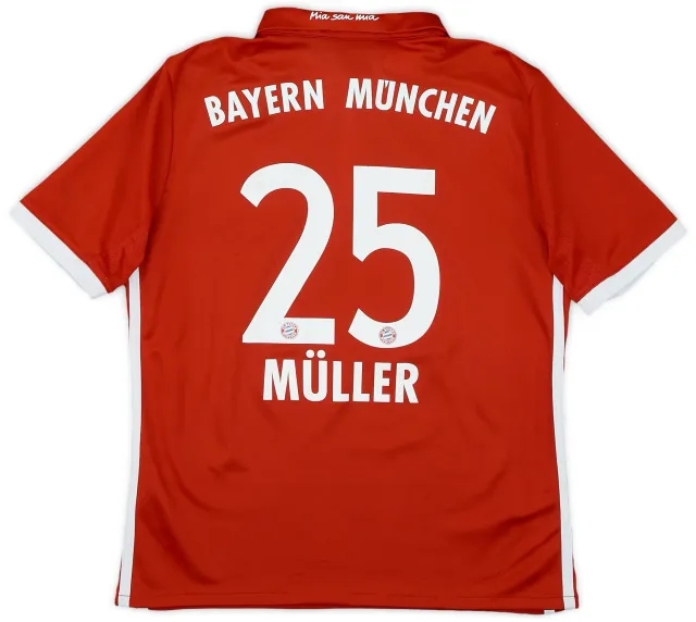 adidas 2016-17 Bayern Munich Home Shirt Muller #25 - 6/10 - (M.Boys)