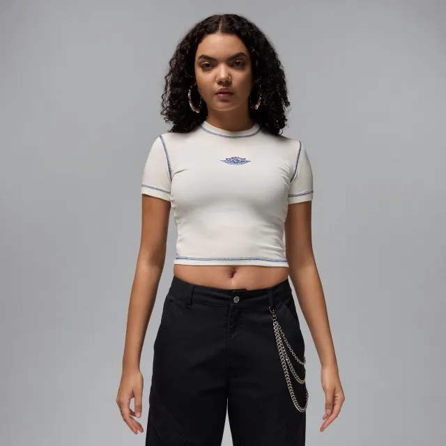 Nike Jordan Rare Air Women's Cropped Short-Sleeve T-Shirt - White