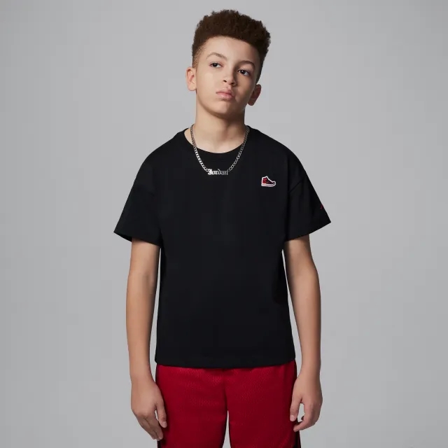 Nike Jordan Nike Air Jordan 1 Older Kids' Patch T-Shirt - Black