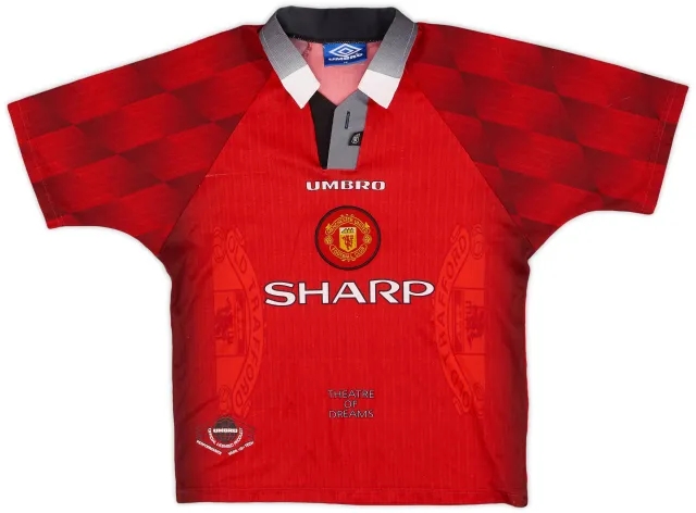 Umbro 1996-98 Manchester United Home Shirt - 6/10 - (L.Boys)