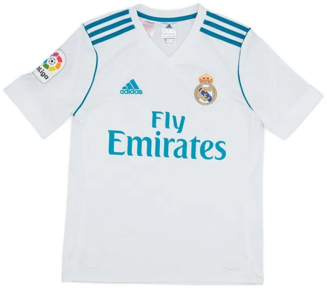 adidas 2017-18 Real Madrid Home Shirt - 8/10 - (L.Boys)