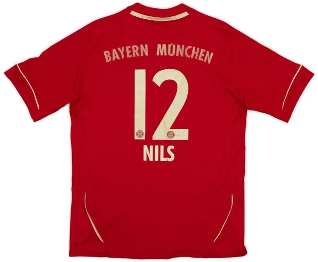 adidas 2011-13 Bayern Munich Home Shirt Nils #12 - 7/10 - (M.Boys)