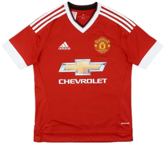 adidas 2015-16 Manchester United Home Shirt - 8/10 - (L.Boys)